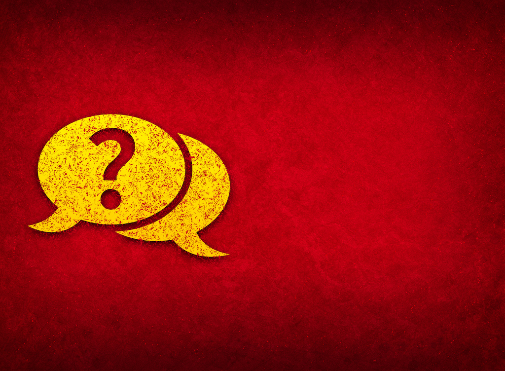 Question mark bubble icon isolated on abstract red background illustration. emergency electrical service