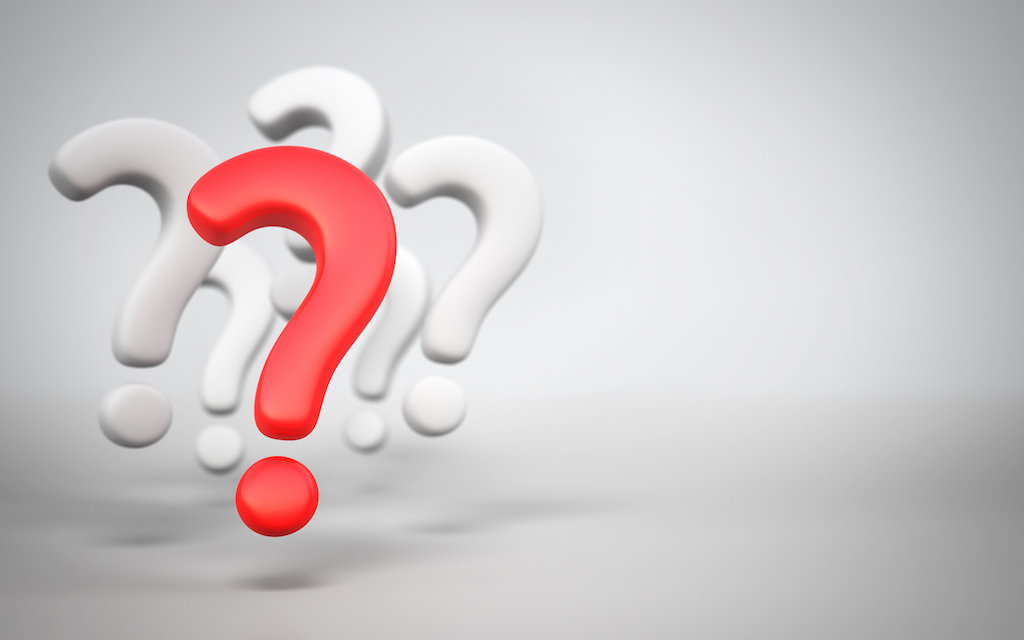Home Energy Audits Question marks on white background.